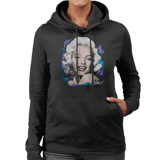 Sidney Maurer Original Portrait Of Marilyn Monroe Red Lips Women's Hooded Sweatshirt