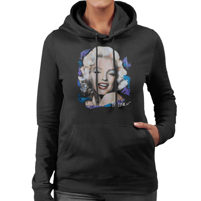 Sidney Maurer Original Portrait Of Marilyn Monroe Red Lips Women's Hooded Sweatshirt