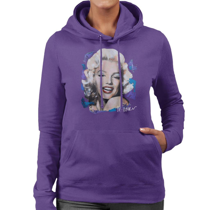 Sidney Maurer Original Portrait Of Marilyn Monroe Red Lips Women's Hooded Sweatshirt