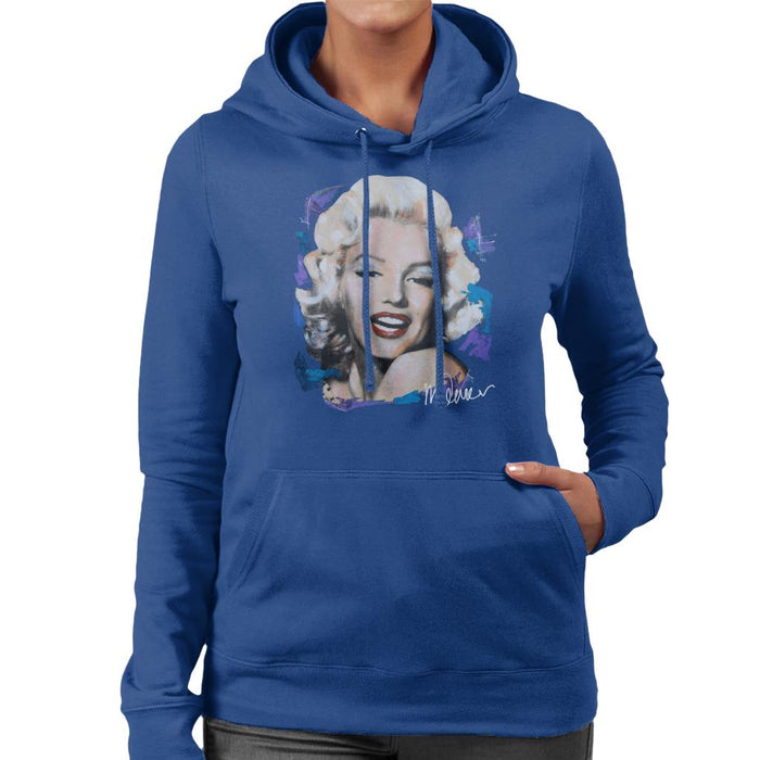 Sidney Maurer Original Portrait Of Marilyn Monroe Red Lips Women's Hooded Sweatshirt