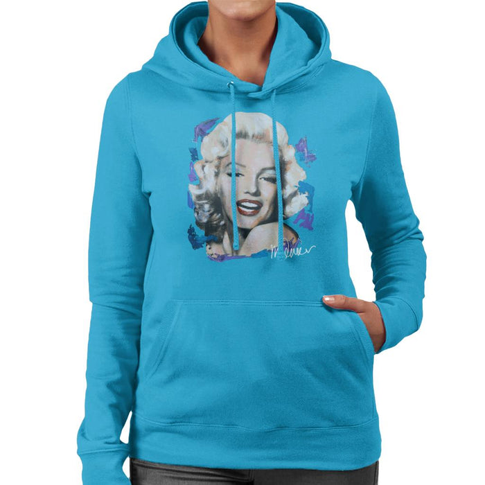 Sidney Maurer Original Portrait Of Marilyn Monroe Red Lips Women's Hooded Sweatshirt