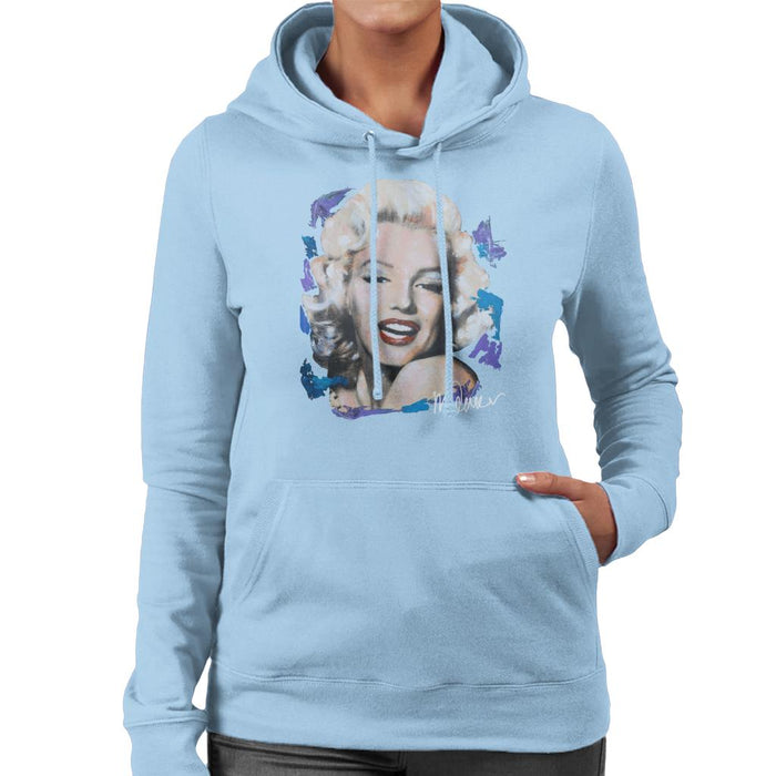 Sidney Maurer Original Portrait Of Marilyn Monroe Red Lips Women's Hooded Sweatshirt