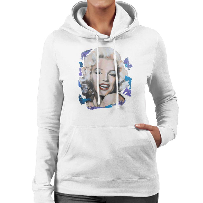Sidney Maurer Original Portrait Of Marilyn Monroe Red Lips Women's Hooded Sweatshirt