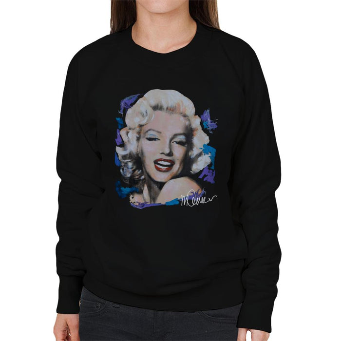 Sidney Maurer Original Portrait Of Marilyn Monroe Red Lips Women's Sweatshirt