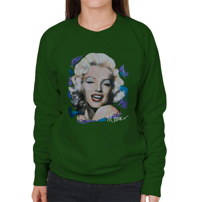 Sidney Maurer Original Portrait Of Marilyn Monroe Red Lips Women's Sweatshirt