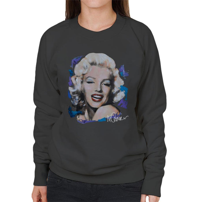 Sidney Maurer Original Portrait Of Marilyn Monroe Red Lips Women's Sweatshirt