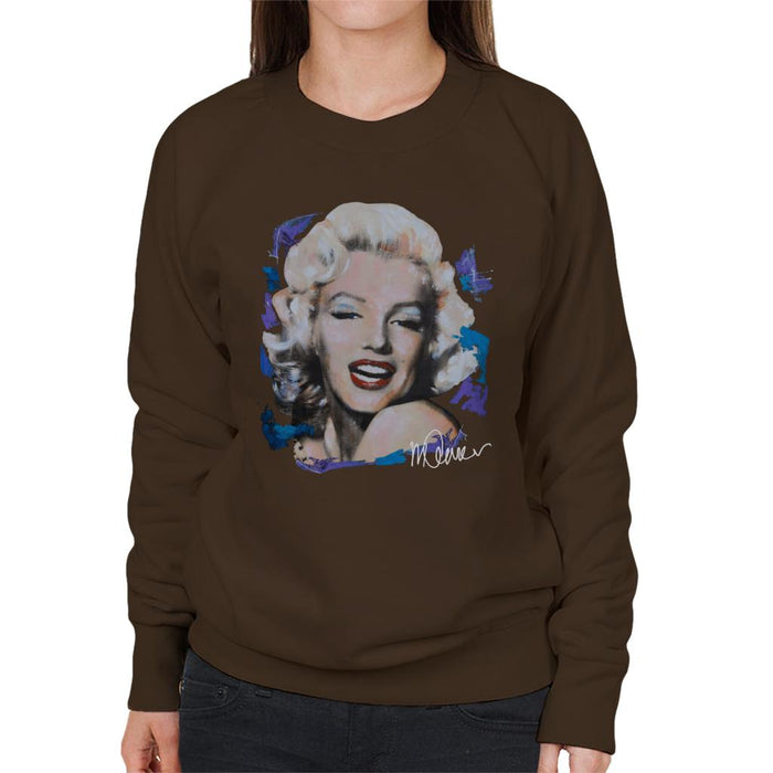 Sidney Maurer Original Portrait Of Marilyn Monroe Red Lips Women's Sweatshirt