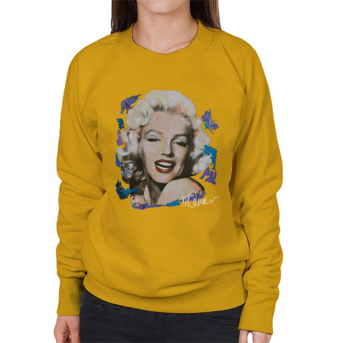 Sidney Maurer Original Portrait Of Marilyn Monroe Red Lips Women's Sweatshirt