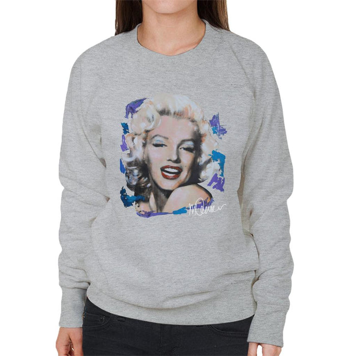 Sidney Maurer Original Portrait Of Marilyn Monroe Red Lips Women's Sweatshirt