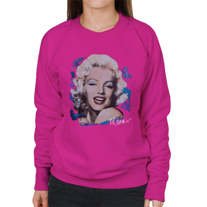 Sidney Maurer Original Portrait Of Marilyn Monroe Red Lips Women's Sweatshirt
