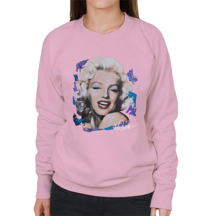 Sidney Maurer Original Portrait Of Marilyn Monroe Red Lips Women's Sweatshirt