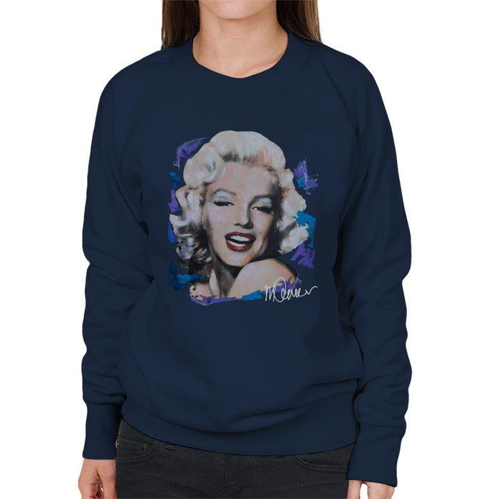 Sidney Maurer Original Portrait Of Marilyn Monroe Red Lips Women's Sweatshirt