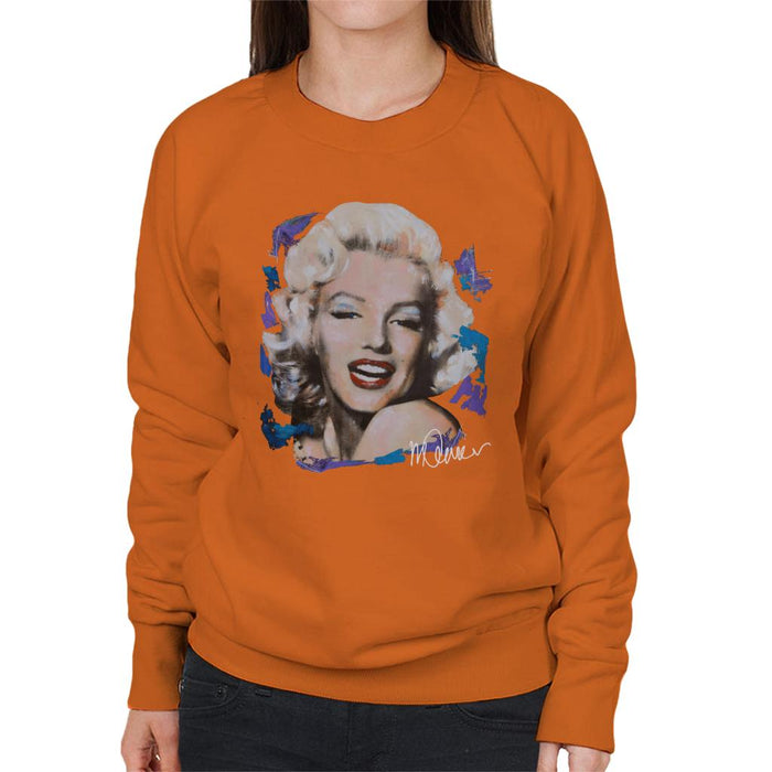 Sidney Maurer Original Portrait Of Marilyn Monroe Red Lips Women's Sweatshirt