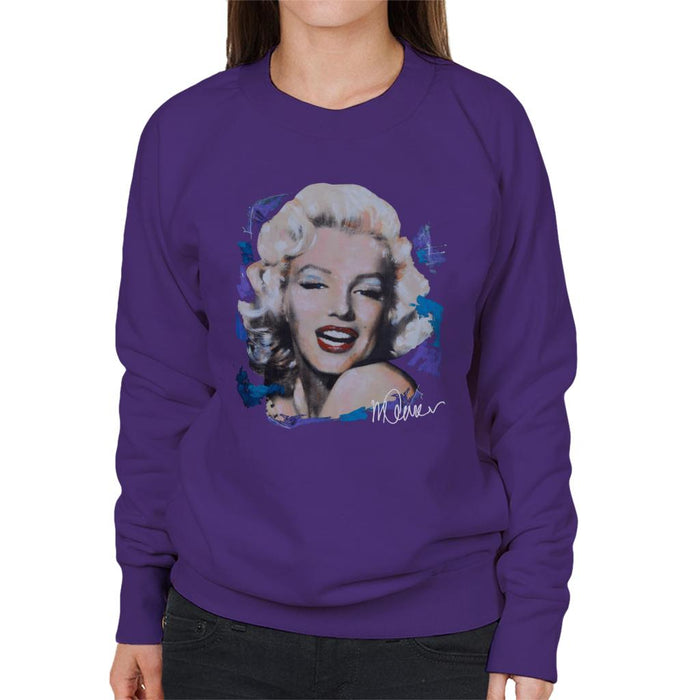 Sidney Maurer Original Portrait Of Marilyn Monroe Red Lips Women's Sweatshirt