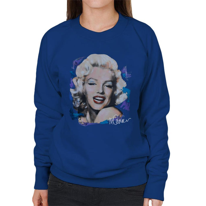 Sidney Maurer Original Portrait Of Marilyn Monroe Red Lips Women's Sweatshirt