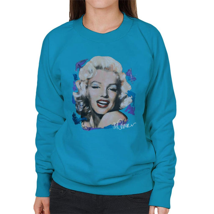 Sidney Maurer Original Portrait Of Marilyn Monroe Red Lips Women's Sweatshirt
