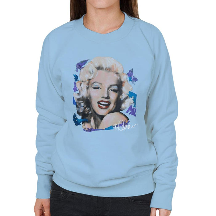 Sidney Maurer Original Portrait Of Marilyn Monroe Red Lips Women's Sweatshirt