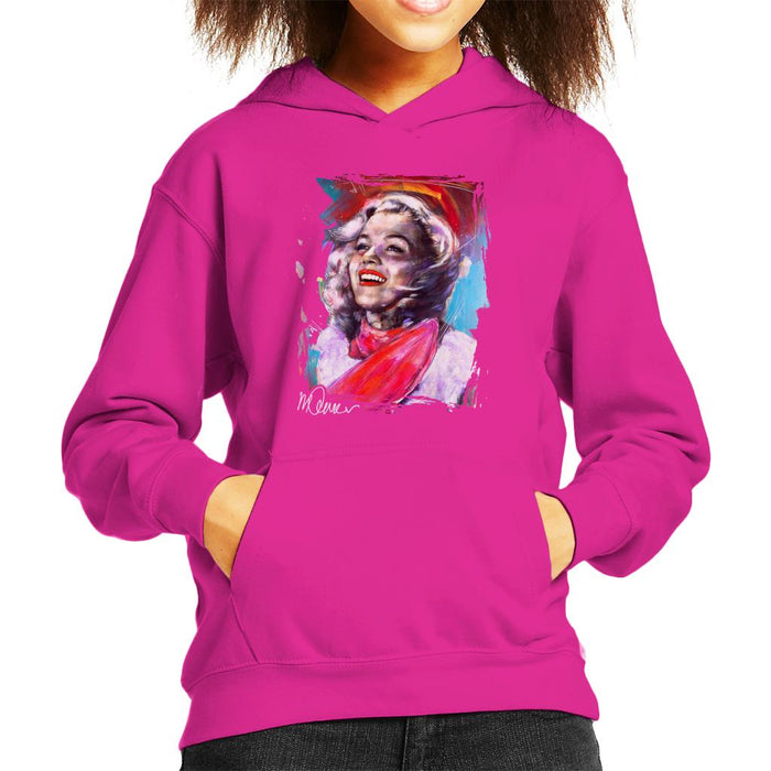 Sidney Maurer Original Portrait Of Marilyn Monroe Scarf Kid's Hooded Sweatshirt