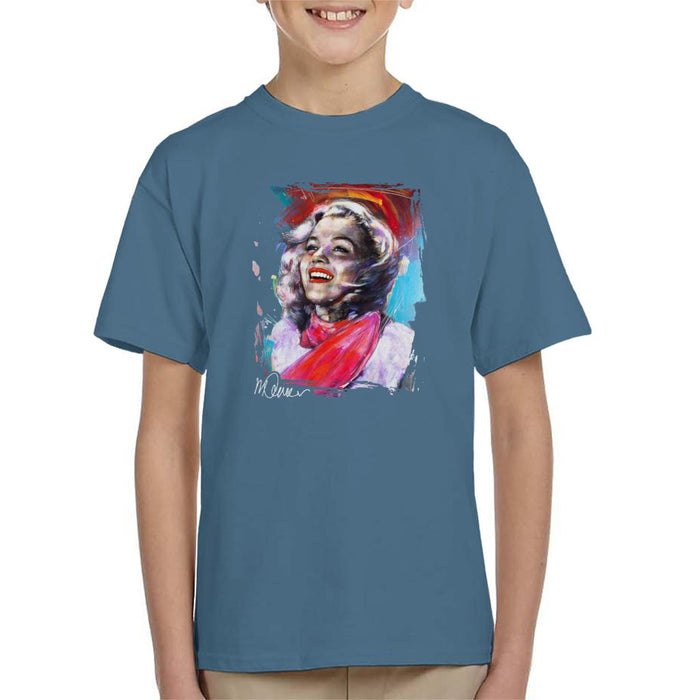 Sidney Maurer Original Portrait Of Marilyn Monroe Scarf Kid's T-Shirt