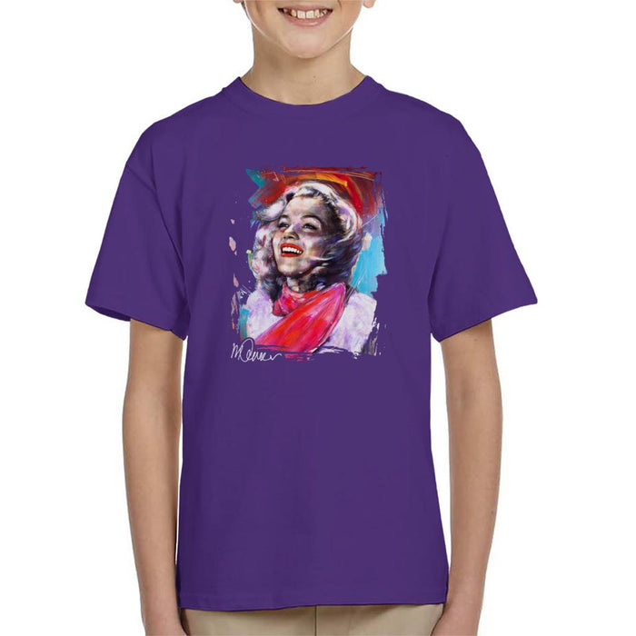 Sidney Maurer Original Portrait Of Marilyn Monroe Scarf Kid's T-Shirt