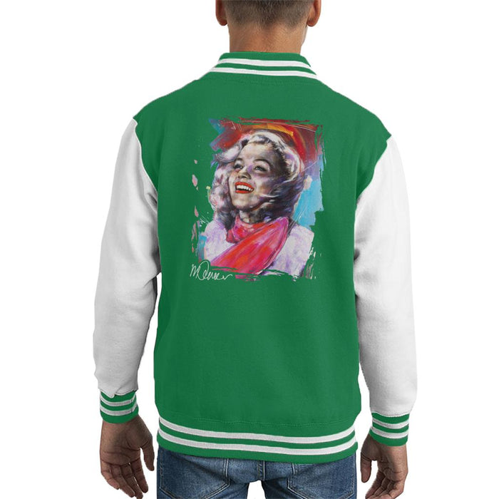 Sidney Maurer Original Portrait Of Marilyn Monroe Scarf Kid's Varsity Jacket