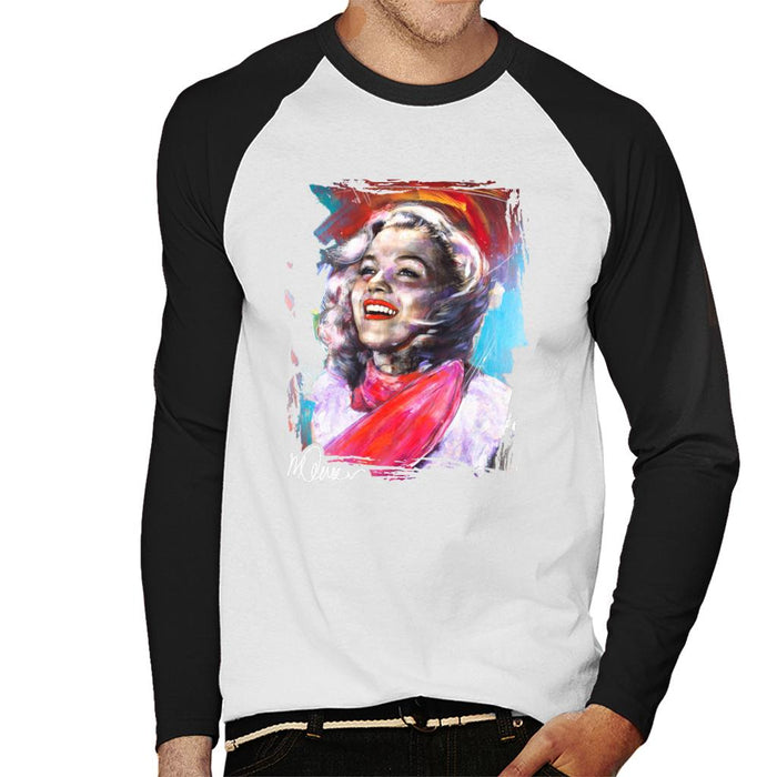 Sidney Maurer Original Portrait Of Marilyn Monroe Scarf Men's Baseball Long Sleeved T-Shirt