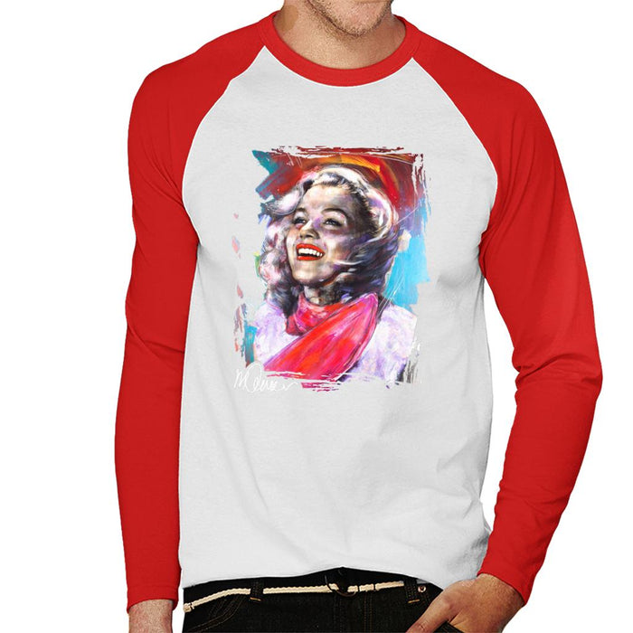 Sidney Maurer Original Portrait Of Marilyn Monroe Scarf Men's Baseball Long Sleeved T-Shirt