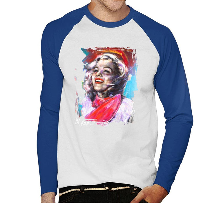 Sidney Maurer Original Portrait Of Marilyn Monroe Scarf Men's Baseball Long Sleeved T-Shirt