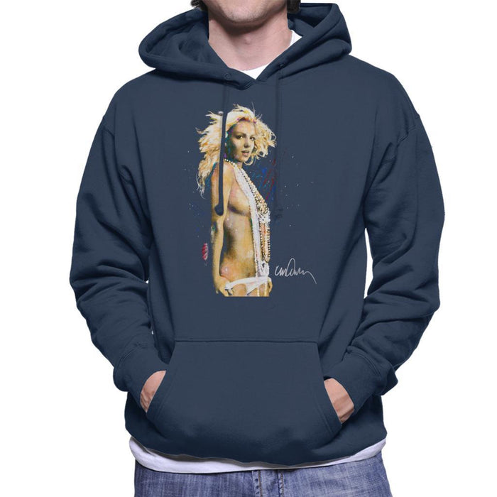 Sidney Maurer Original Portrait Of Britney Spears Necklaces Mens Hooded Sweatshirt - Mens Hooded Sweatshirt