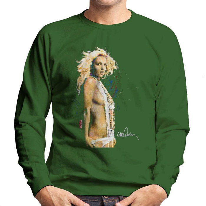 Sidney Maurer Original Portrait Of Britney Spears Necklaces Mens Sweatshirt - Mens Sweatshirt