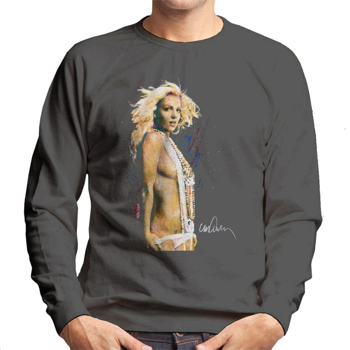 Sidney Maurer Original Portrait Of Britney Spears Necklaces Mens Sweatshirt - Mens Sweatshirt