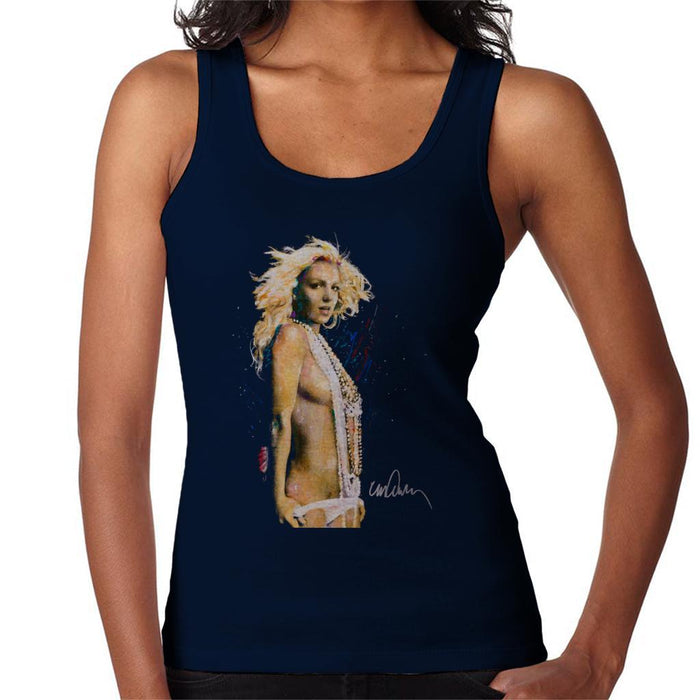 Sidney Maurer Original Portrait Of Britney Spears Necklaces Womens Vest - Small / Navy Blue - Womens Vest