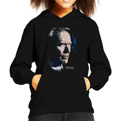 Sidney Maurer Original Portrait Of Clint Eastwood Kids Hooded Sweatshirt - Kids Boys Hooded Sweatshirt