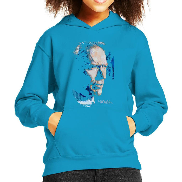 Sidney Maurer Original Portrait Of Clint Eastwood Kids Hooded Sweatshirt - Kids Boys Hooded Sweatshirt