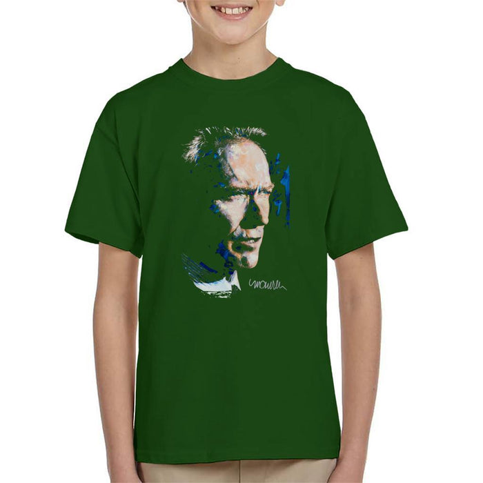 Sidney Maurer Original Portrait Of Clint Eastwood Kids T-Shirt - Kids Boys T-Shirt