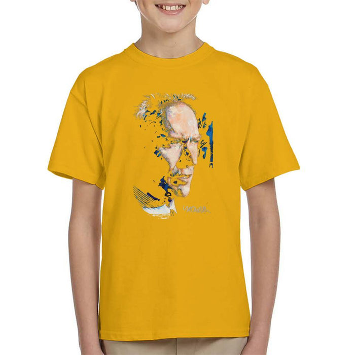 Sidney Maurer Original Portrait Of Clint Eastwood Kids T-Shirt - Kids Boys T-Shirt