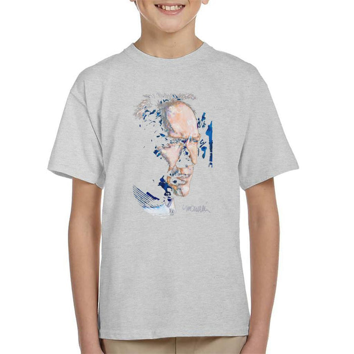 Sidney Maurer Original Portrait Of Clint Eastwood Kids T-Shirt - Kids Boys T-Shirt