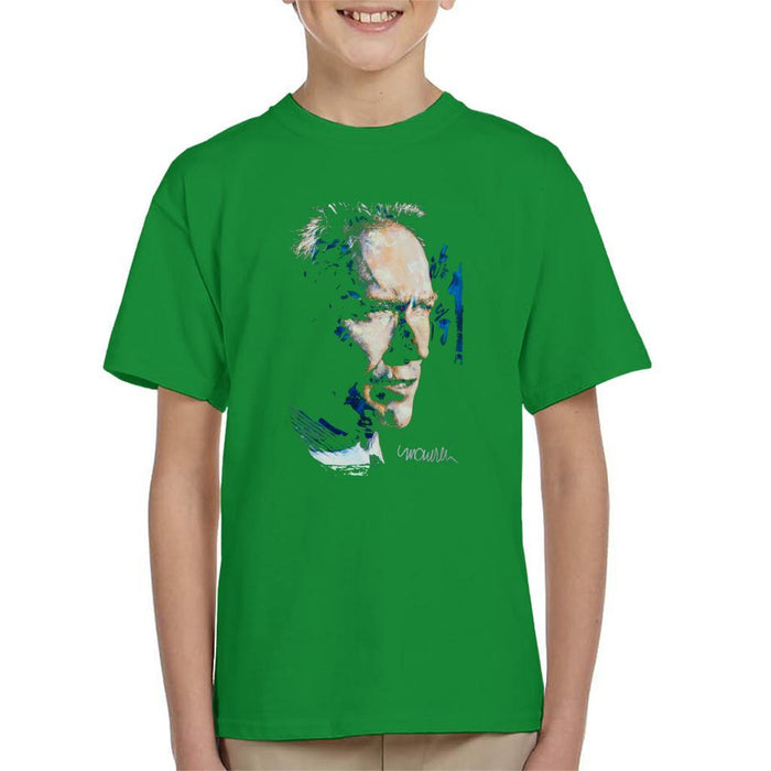 Sidney Maurer Original Portrait Of Clint Eastwood Kids T-Shirt - Kids Boys T-Shirt