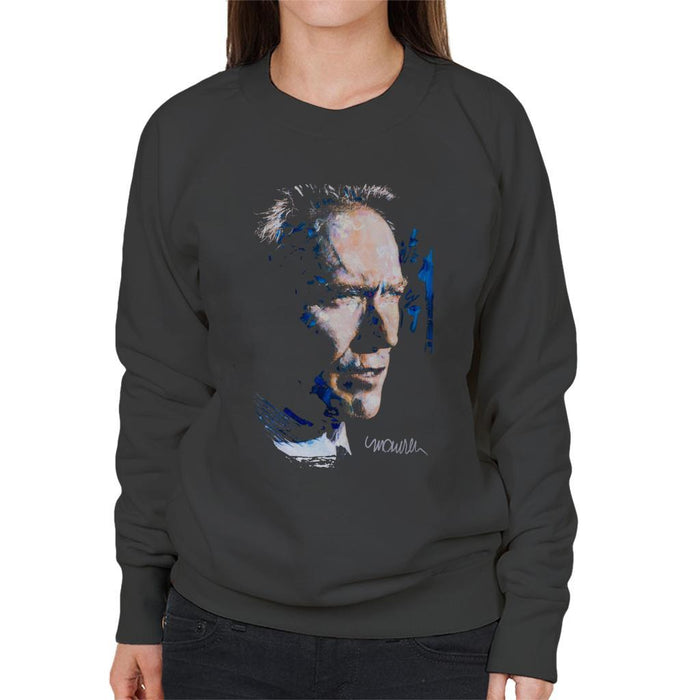 Sidney Maurer Original Portrait Of Clint Eastwood Womens Sweatshirt - Womens Sweatshirt