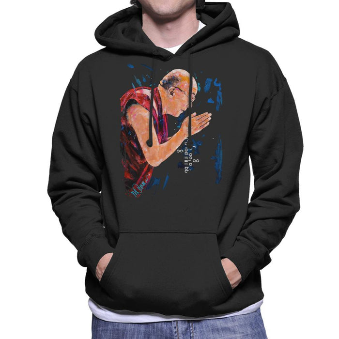 Sidney Maurer Original Portrait Of The Dalai Lama Mens Hooded Sweatshirt - Mens Hooded Sweatshirt