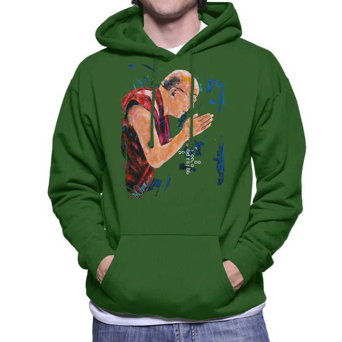 Sidney Maurer Original Portrait Of The Dalai Lama Mens Hooded Sweatshirt - Mens Hooded Sweatshirt