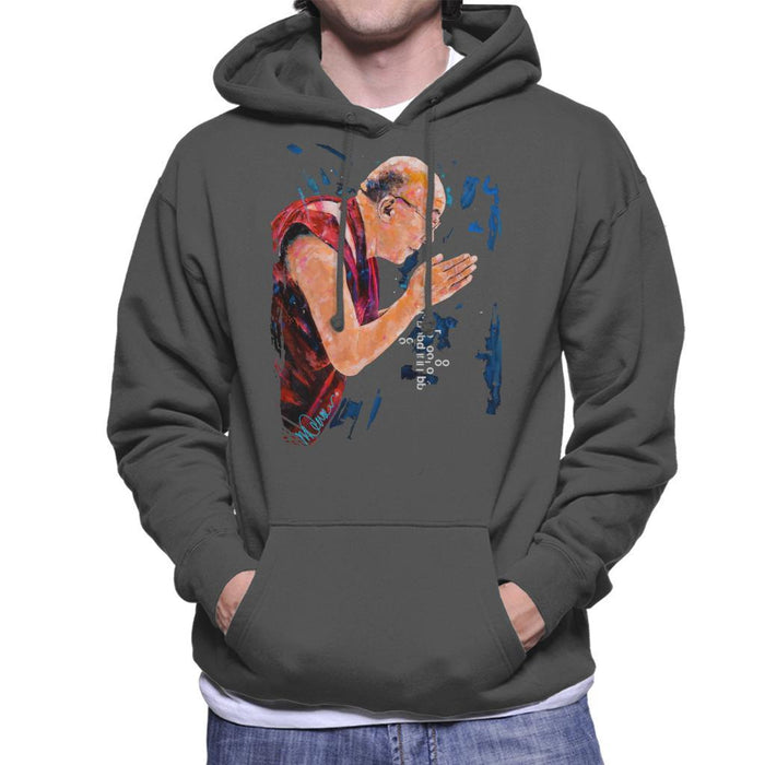 Sidney Maurer Original Portrait Of The Dalai Lama Mens Hooded Sweatshirt - Mens Hooded Sweatshirt