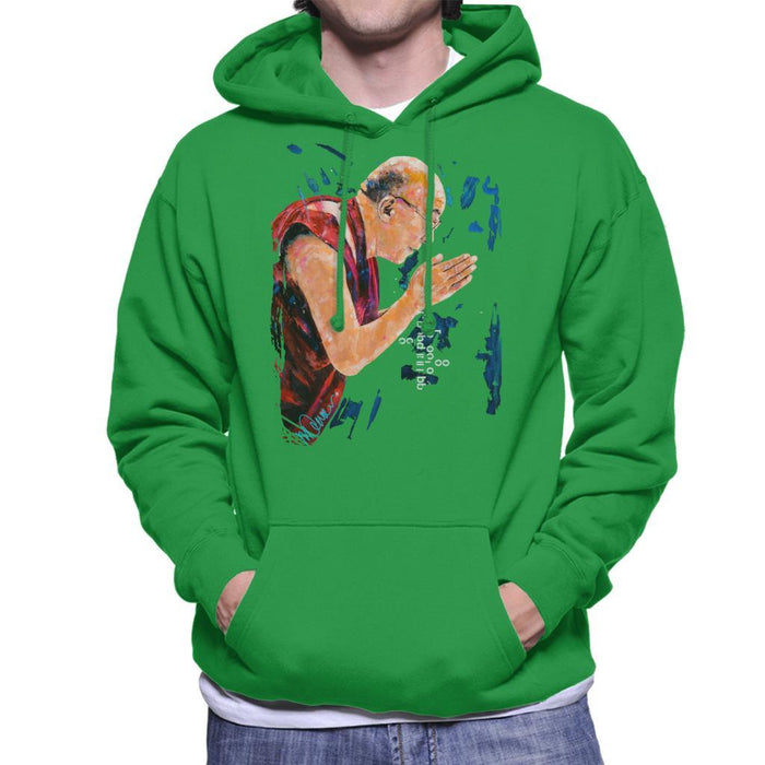 Sidney Maurer Original Portrait Of The Dalai Lama Mens Hooded Sweatshirt - Mens Hooded Sweatshirt