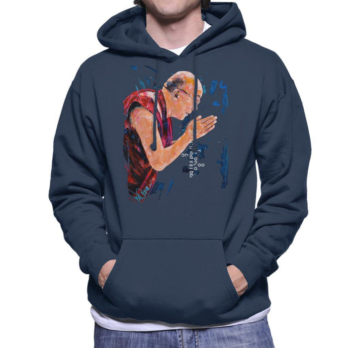 Sidney Maurer Original Portrait Of The Dalai Lama Mens Hooded Sweatshirt - Mens Hooded Sweatshirt