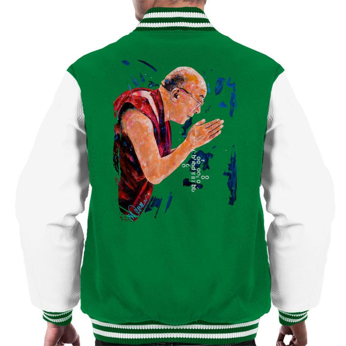 Sidney Maurer Original Portrait Of The Dalai Lama Mens Varsity Jacket - Mens Varsity Jacket
