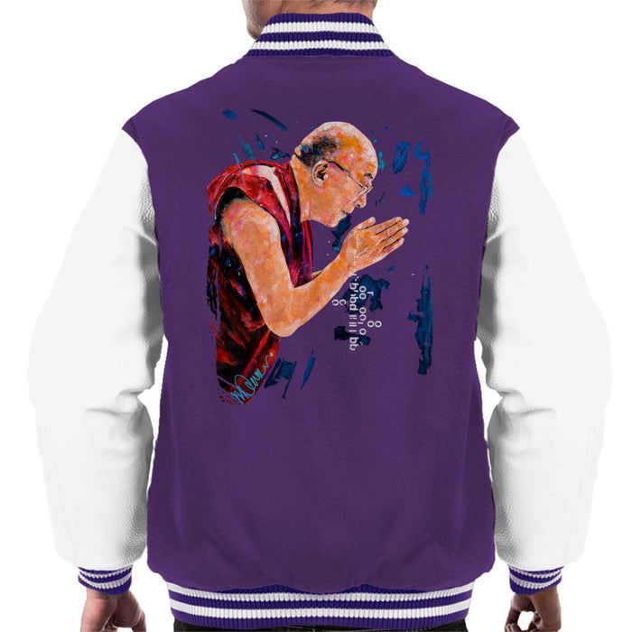 Sidney Maurer Original Portrait Of The Dalai Lama Mens Varsity Jacket - Mens Varsity Jacket