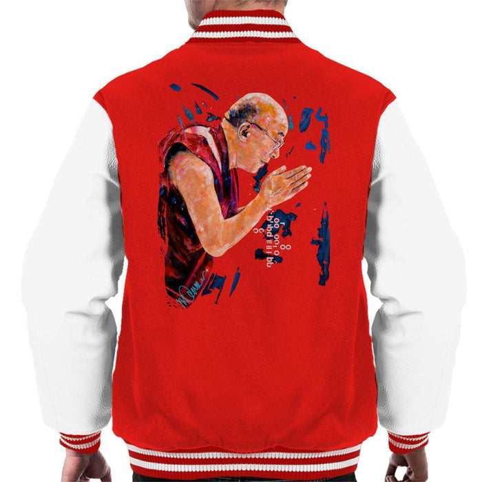 Sidney Maurer Original Portrait Of The Dalai Lama Mens Varsity Jacket - Mens Varsity Jacket