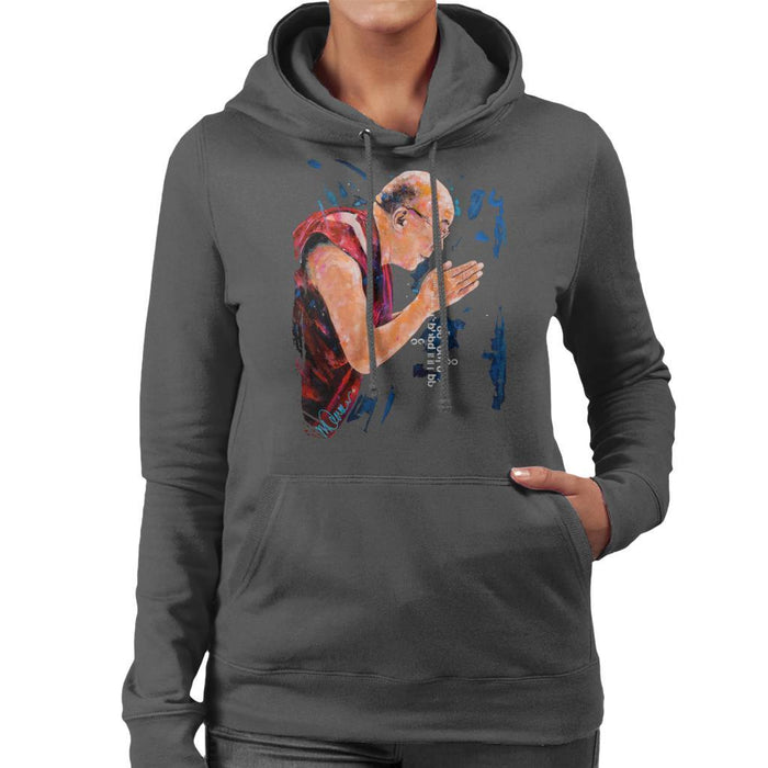 Sidney Maurer Original Portrait Of The Dalai Lama Womens Hooded Sweatshirt - Womens Hooded Sweatshirt