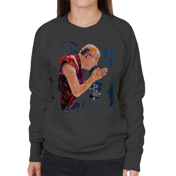 Sidney Maurer Original Portrait Of The Dalai Lama Womens Sweatshirt - Womens Sweatshirt