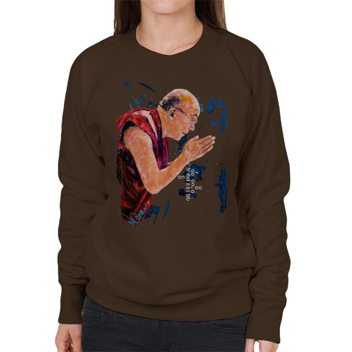 Sidney Maurer Original Portrait Of The Dalai Lama Womens Sweatshirt - Womens Sweatshirt